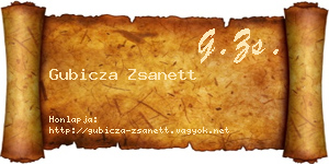 Gubicza Zsanett névjegykártya